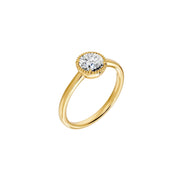 Bague de fiançailles diamant synthétique rond 1.00 carat or jaune 14 carats Nina